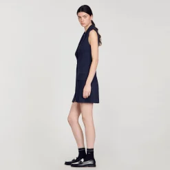 Mulheres Sandro Paris Vestido De Terno Curto Plissado