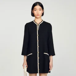 Mulheres Sandro Paris Vestido De Tweed