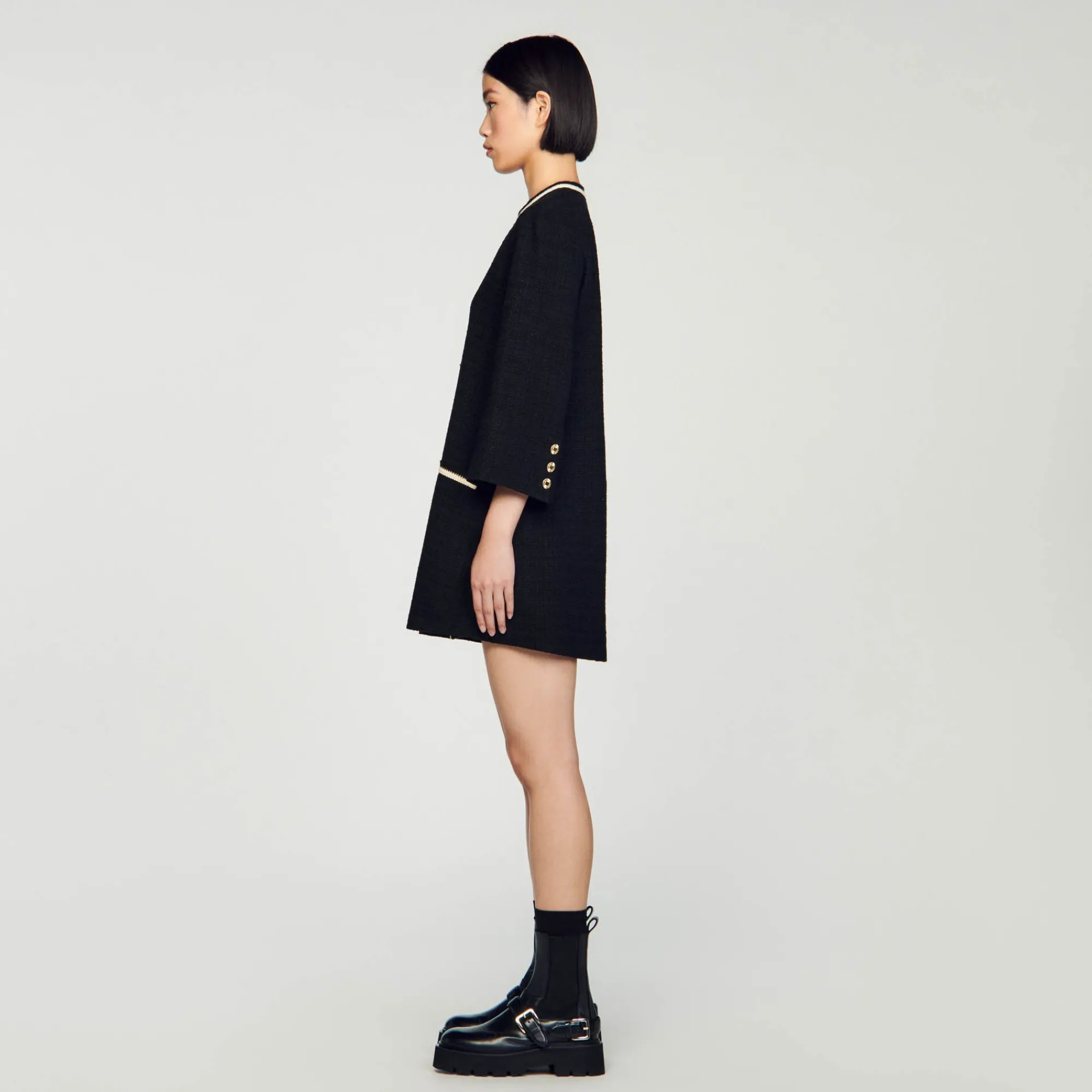 Mulheres Sandro Paris Vestido De Tweed