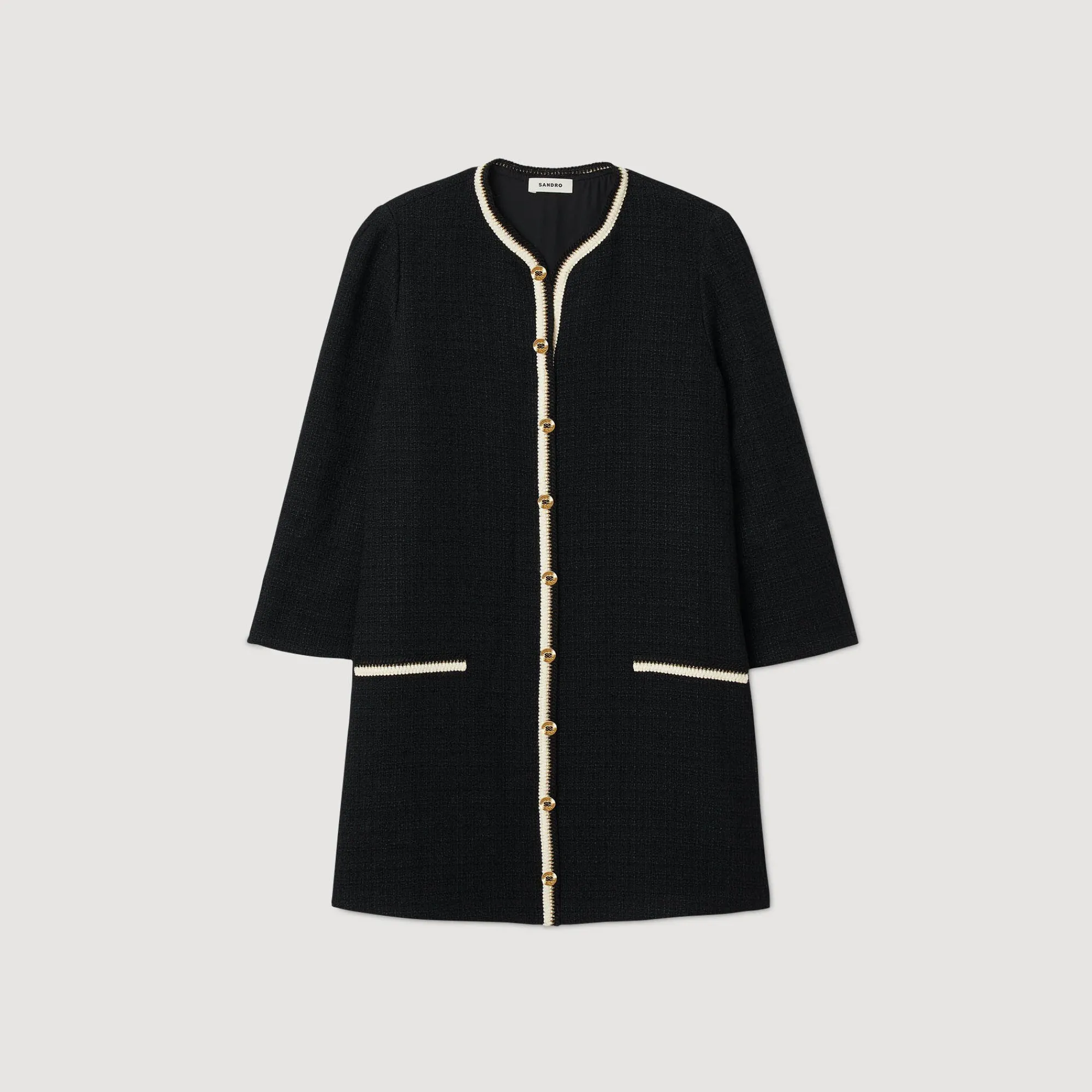 Mulheres Sandro Paris Vestido De Tweed