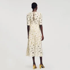 Mulheres Sandro Paris Vestido Longo Bordado