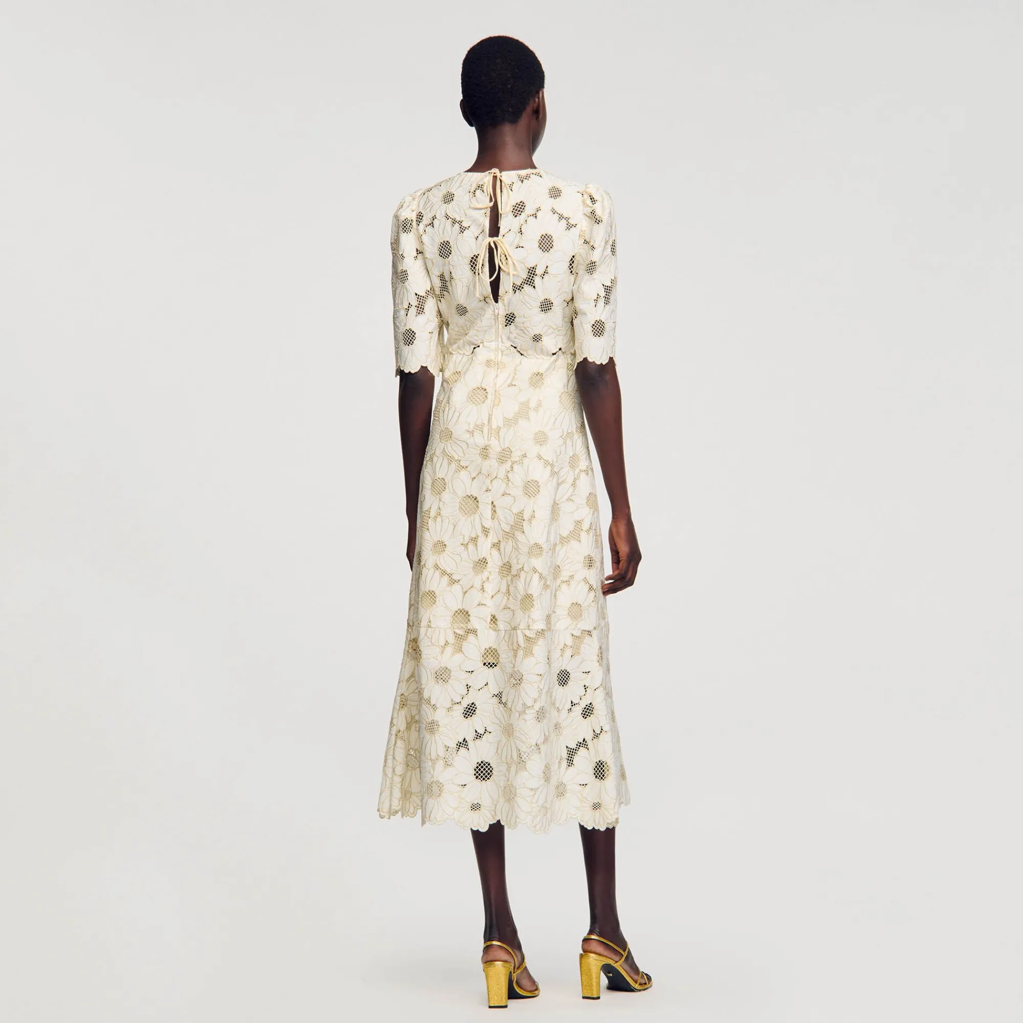 Mulheres Sandro Paris Vestido Longo Bordado