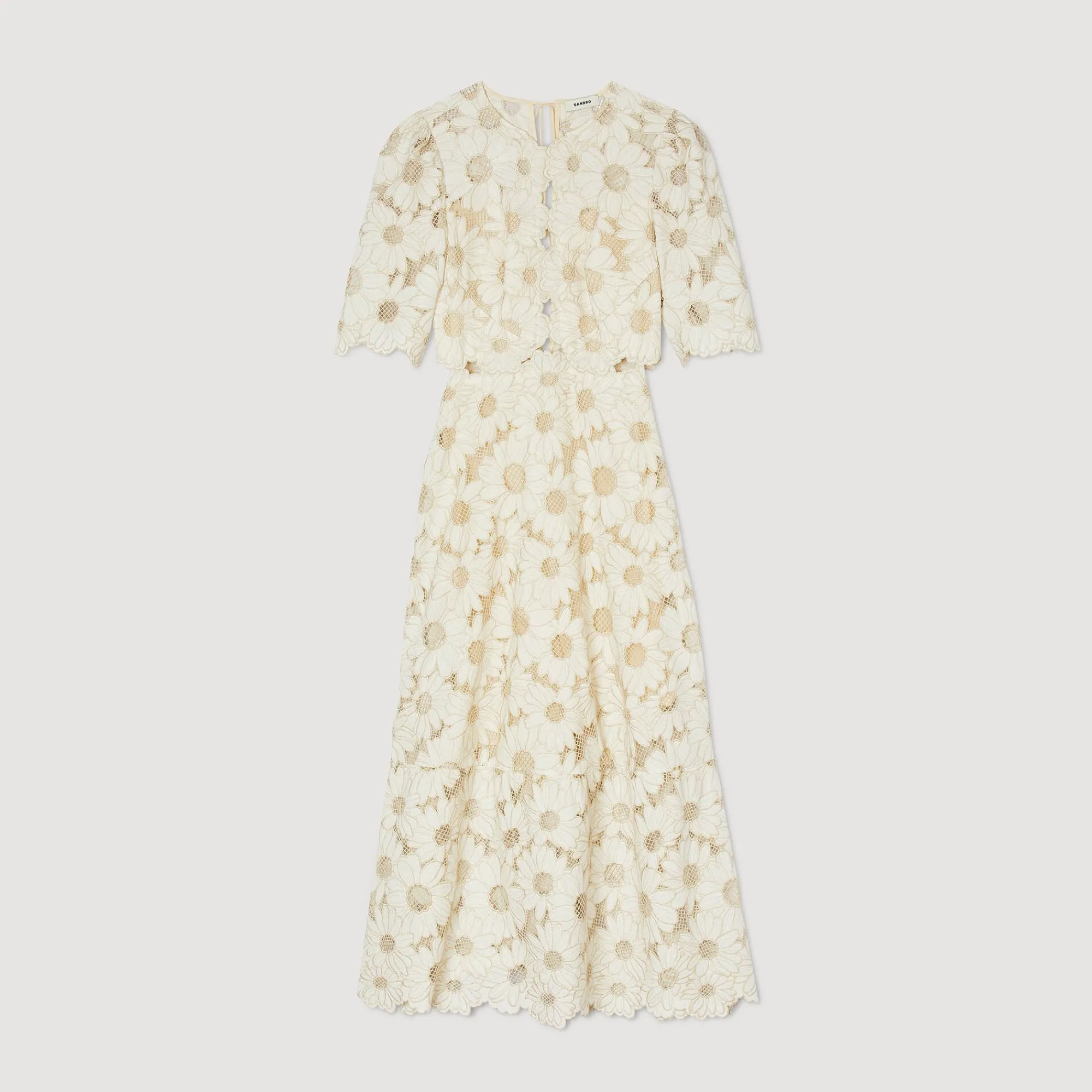 Mulheres Sandro Paris Vestido Longo Bordado