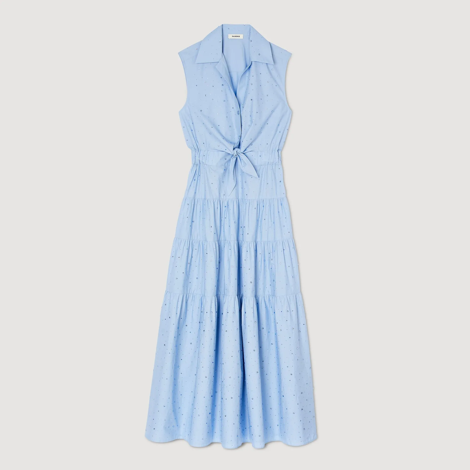 Mulheres Sandro Paris Vestido Longo Com No E Strass