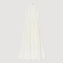 Mulheres Sandro Paris Vestido Longo De Linho