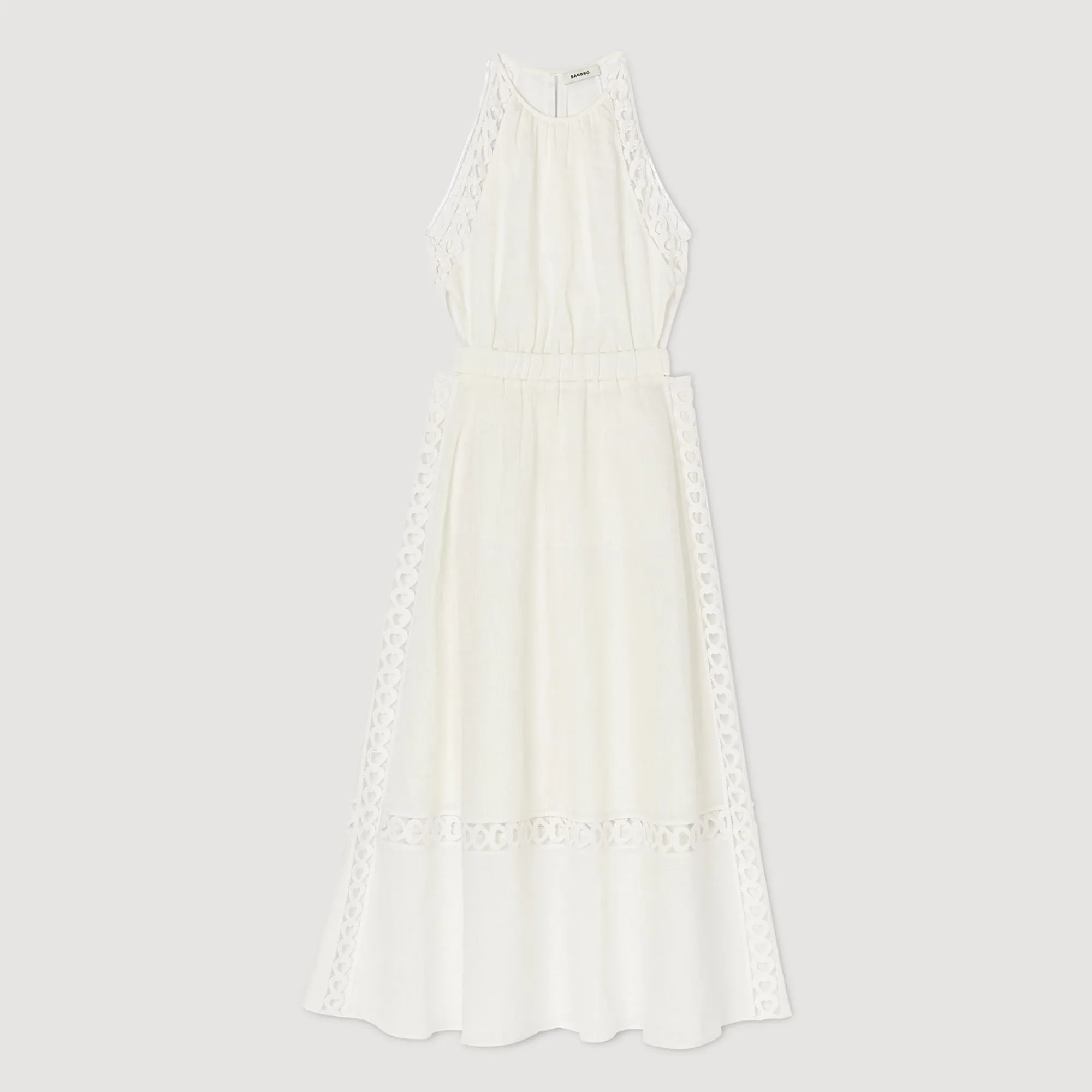 Mulheres Sandro Paris Vestido Longo De Linho