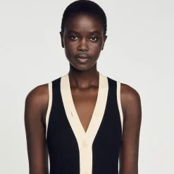 Mulheres Sandro Paris Vestido Longo De Malha