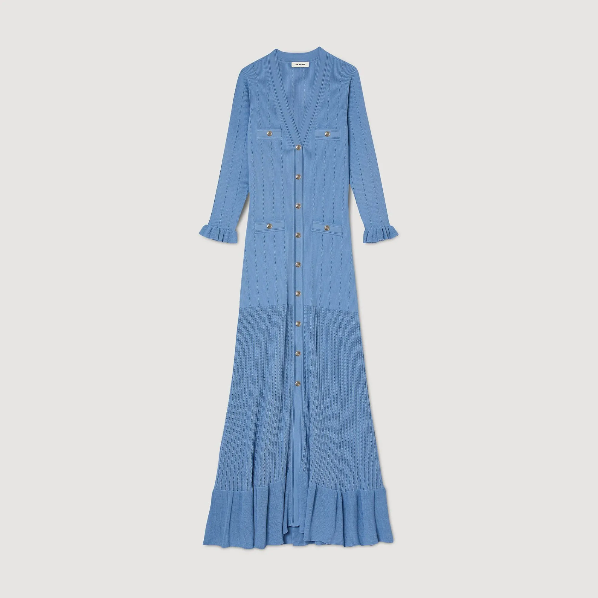 Mulheres Sandro Paris Vestido Longo De Malha