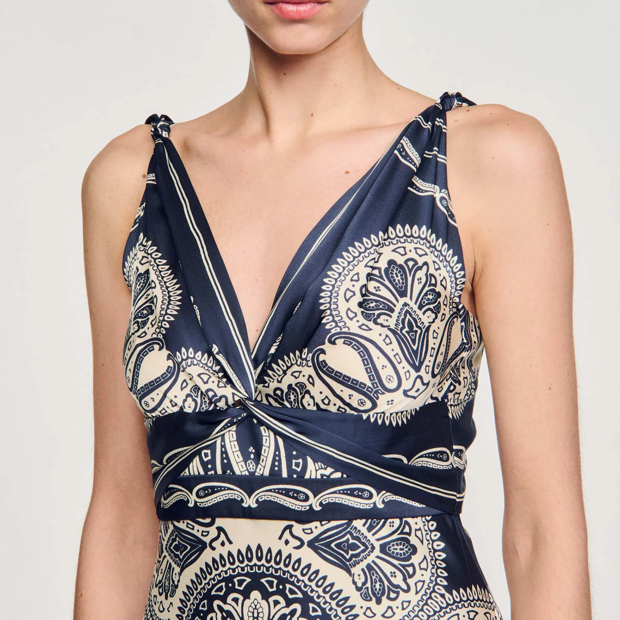 Mulheres Sandro Paris Vestido Longo Estampado