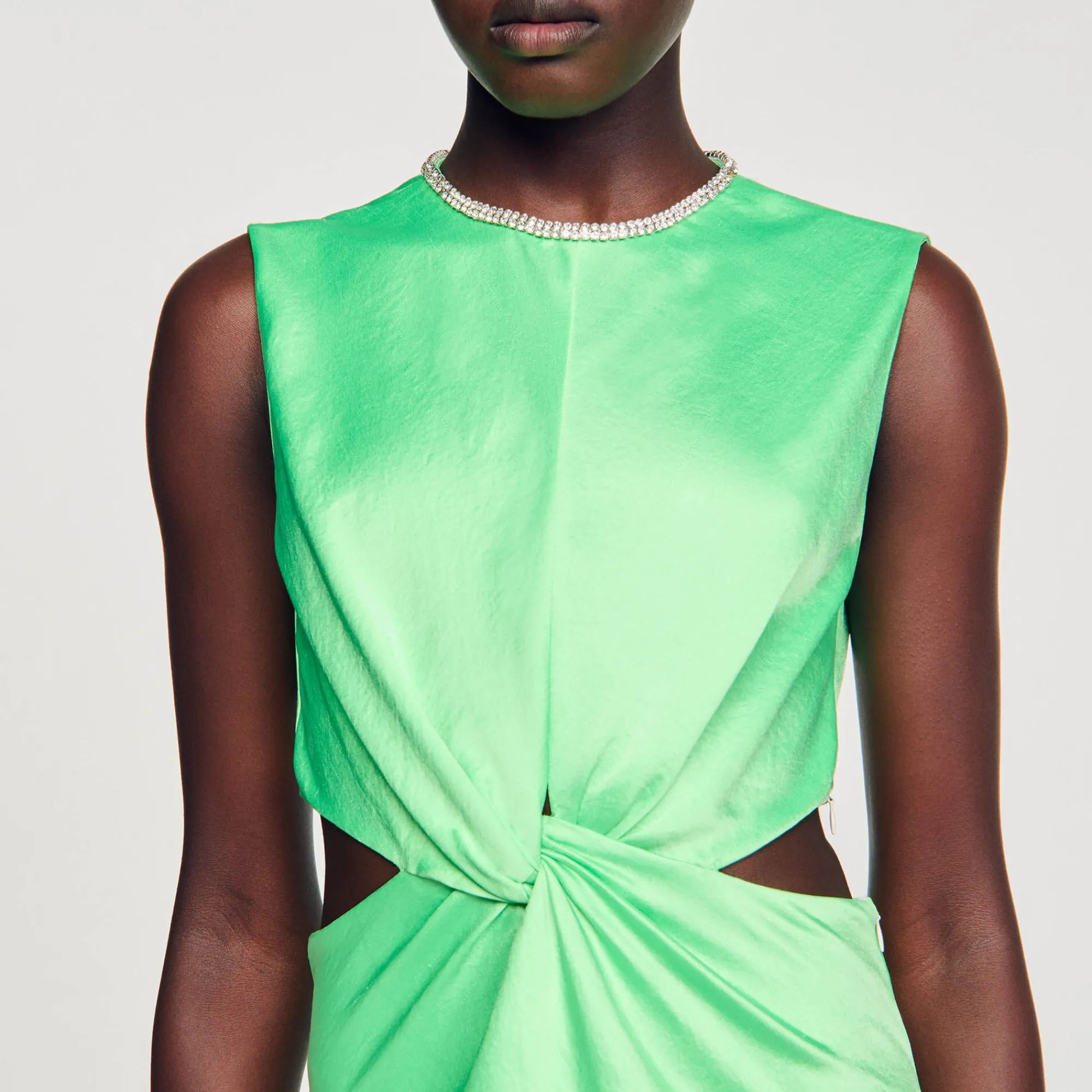 Mulheres Sandro Paris Vestido Midi Com No