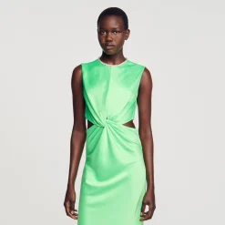 Mulheres Sandro Paris Vestido Midi Com No