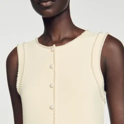 Mulheres Sandro Paris Vestido Midi De Malha