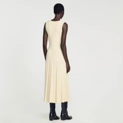 Mulheres Sandro Paris Vestido Midi De Malha