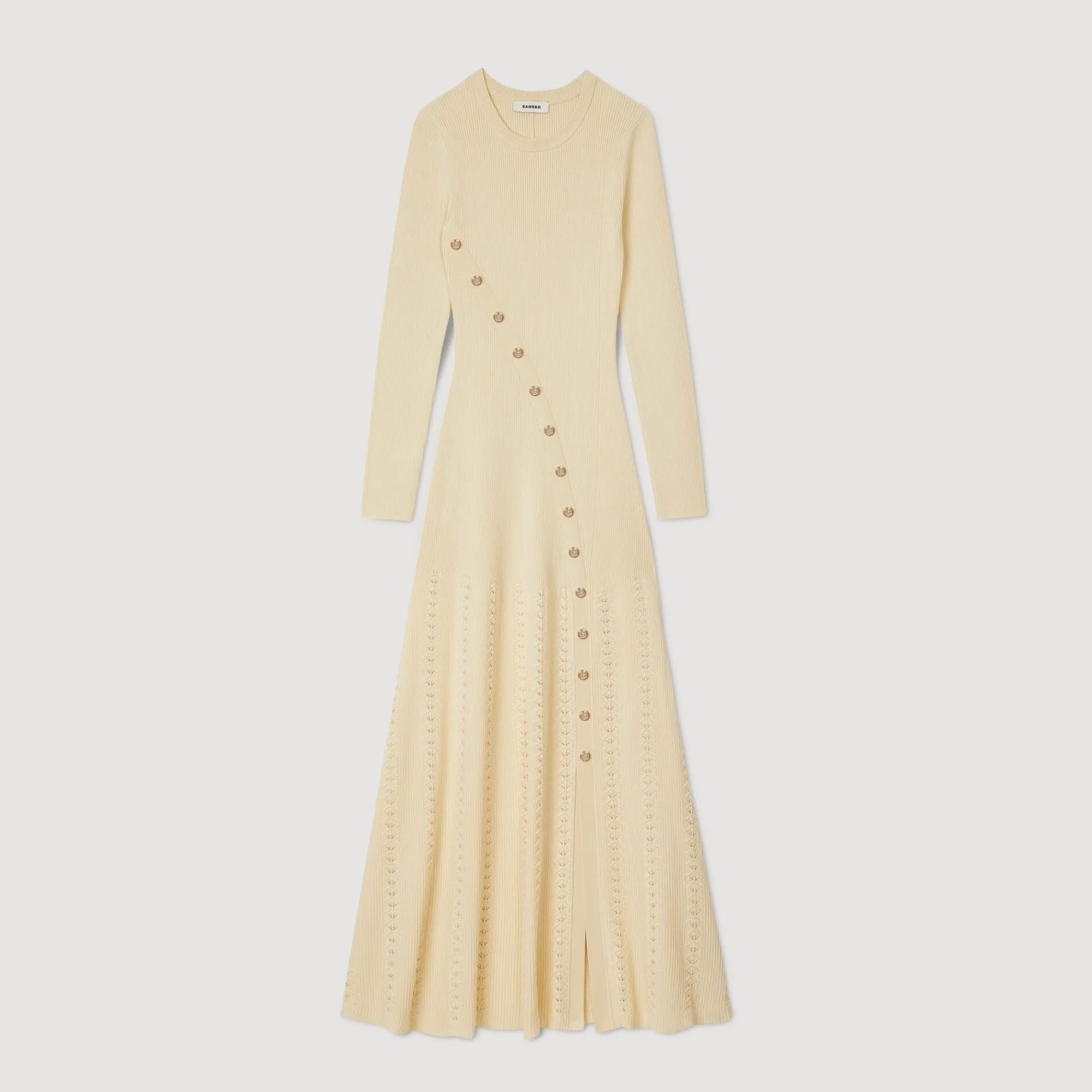 Mulheres Sandro Paris Vestido Midi De Malha