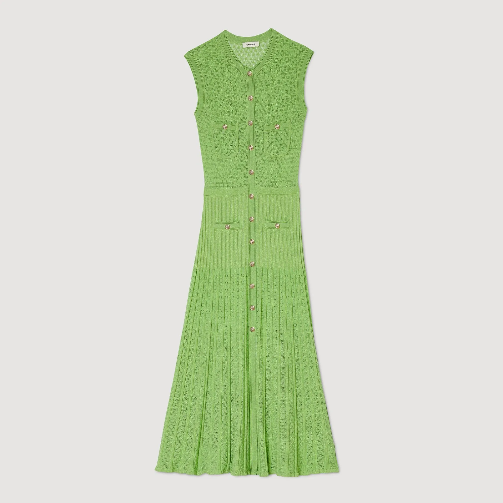 Mulheres Sandro Paris Vestido Midi De Malha
