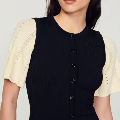 Mulheres Sandro Paris Vestido Midi De Malha