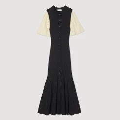 Mulheres Sandro Paris Vestido Midi De Malha