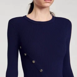 Mulheres Sandro Paris Vestido Midi De Malha