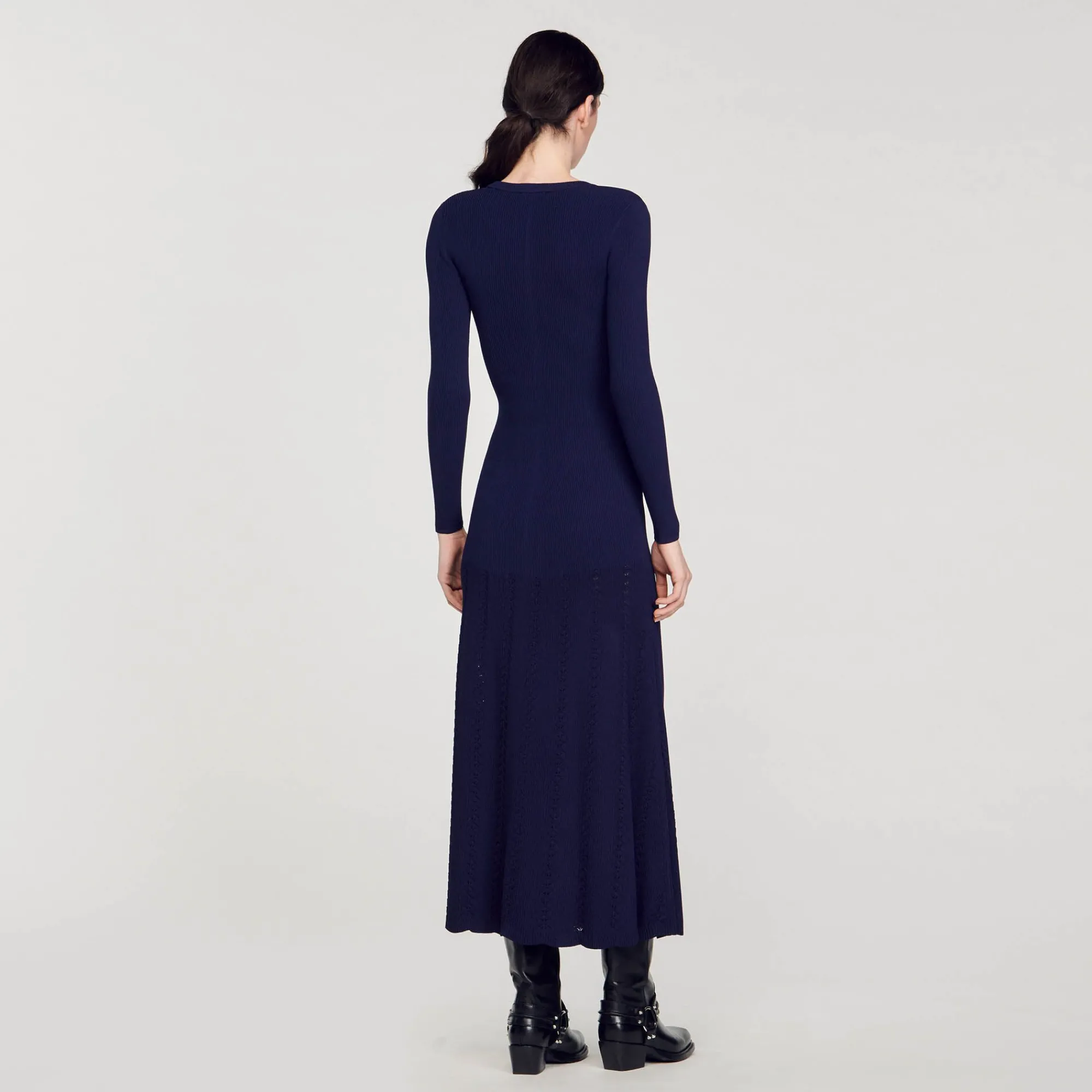 Mulheres Sandro Paris Vestido Midi De Malha