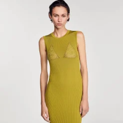 Mulheres Sandro Paris Vestido Midi De Malha