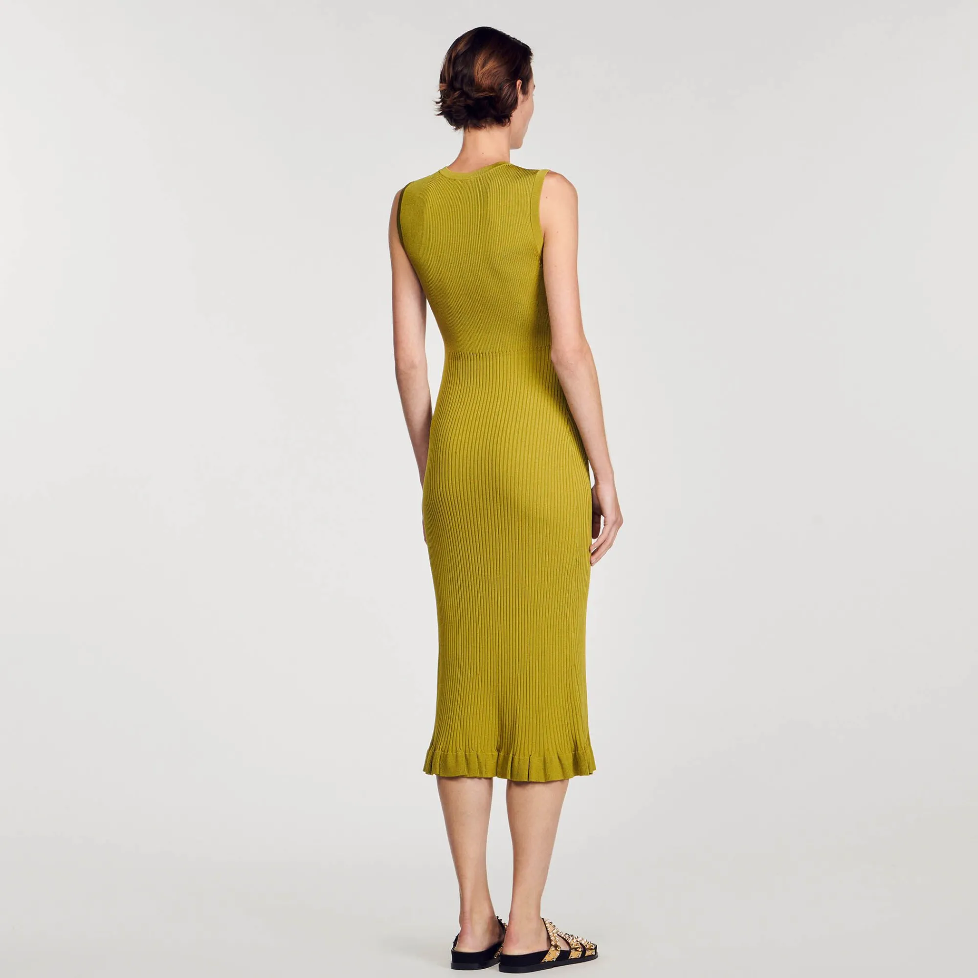 Mulheres Sandro Paris Vestido Midi De Malha
